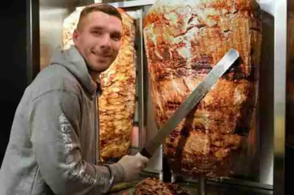 Ex-Arsenal Star, Lukas Podolski Becomes A Shawarma Seller In His Home Country, Germany (Photos)